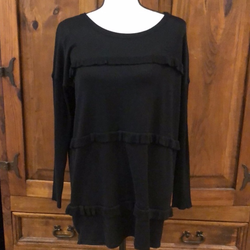 NEW Solutions Triple Ruffle Sweater - Picture 2 of 3